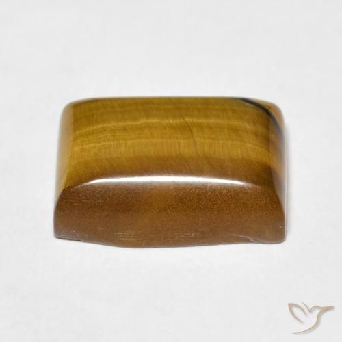 Ojo de Tigre Marrón dorado natural de 8.52 ct, Corte Baguette, Opaco