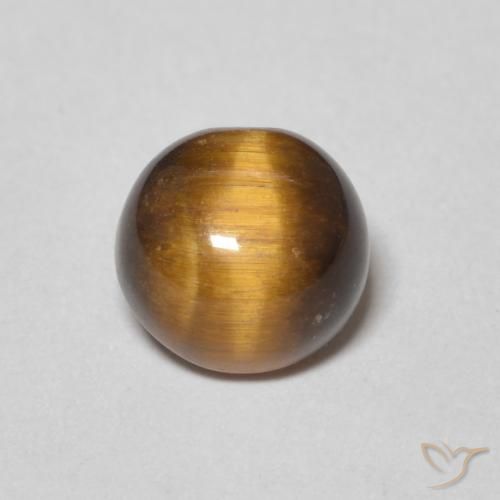 1.32ct Natural Marrón jengibre Ojo de Tigre, Redondo, Opaco