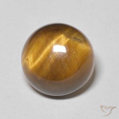 4.47ct Natural Marrón cálido Ojo de Tigre, Redondo, Opaco