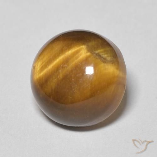 Ojo de Tigre Marrón cálido natural de 4.47 ct, Redondo, Opaco