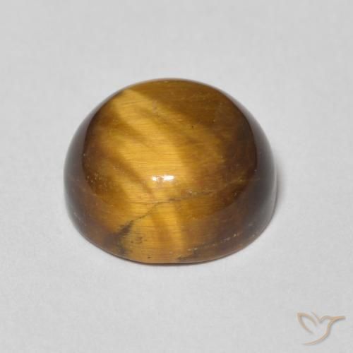 Ojo de Tigre Marrón cálido natural de 4.47 ct, Redondo, Opaco