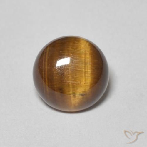 1.24ct Natural Marrón cálido Ojo de Tigre, Redondo, Opaco