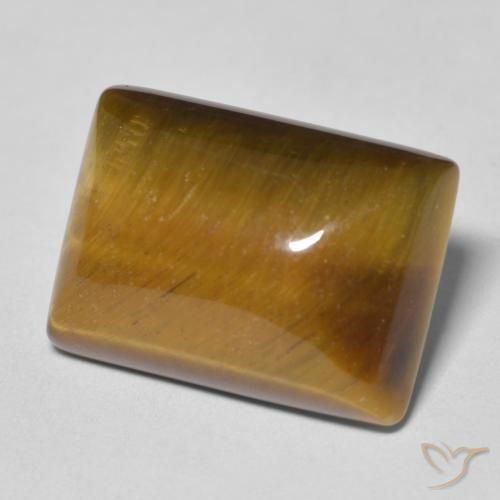 Ojo de Tigre Marrón medio natural de 13.33 ct, Corte Baguette, Opaco