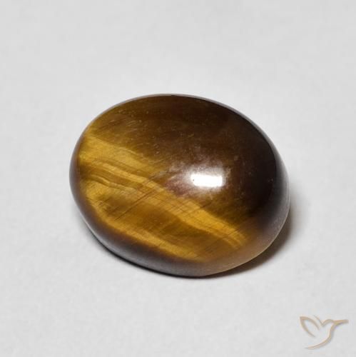 Ojo de Tigre Marrón cálido natural de 3.08 ct, Ovalada, Opaco