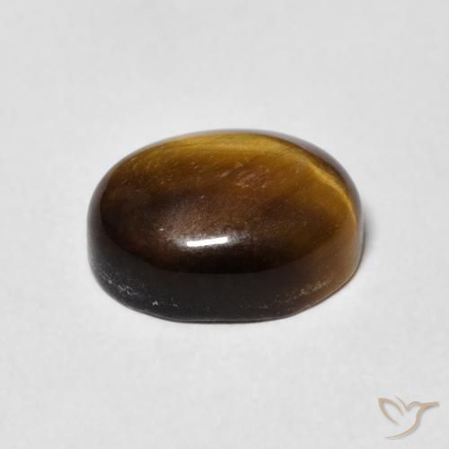Ojo de Tigre Marrón cálido natural de 3.08 ct, Ovalada, Opaco
