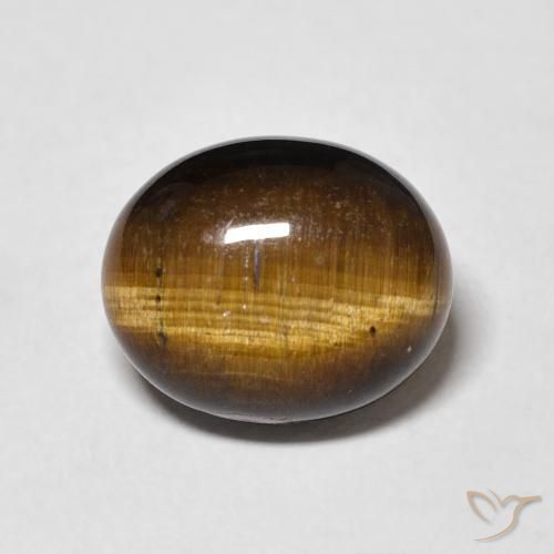 4.79ct Natural Marrón amarillento Ojo de Tigre, Ovalada, Opaco