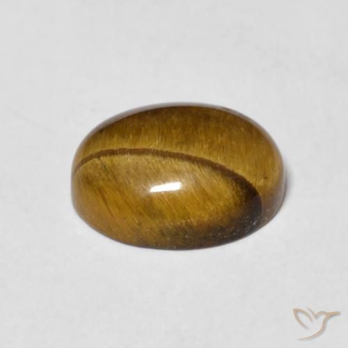 Ojo de Tigre Marrón jengibre natural de 2.83 ct, Ovalada, Opaco