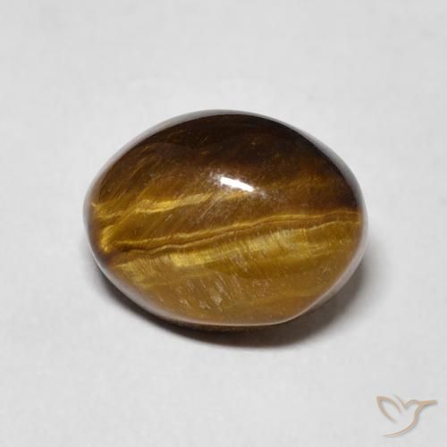 3.30ct Natural Marrón medio Ojo de Tigre, Ovalada, Opaco