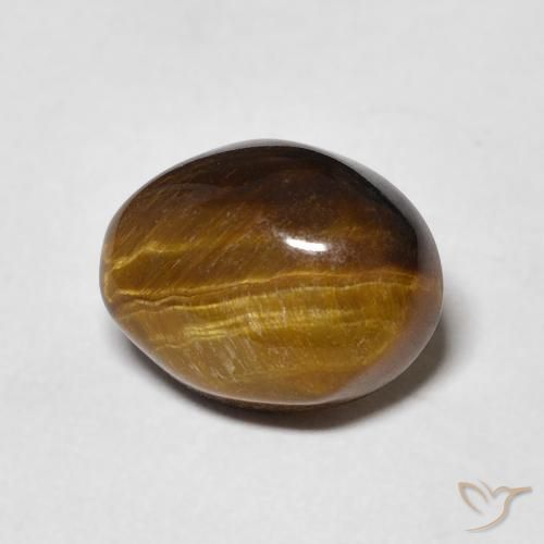 Ojo de Tigre Marrón medio natural de 3.30 ct, Ovalada, Opaco