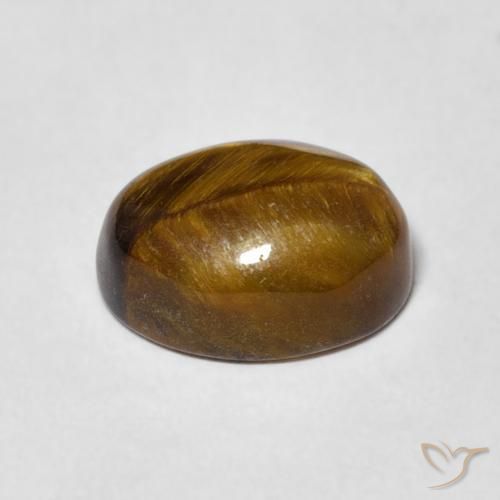 Ojo de Tigre Marrón medio natural de 3.30 ct, Ovalada, Opaco
