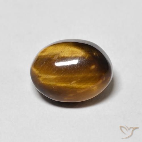 4.27ct Natural Marrón amarillento Ojo de Tigre, Ovalada, Opaco
