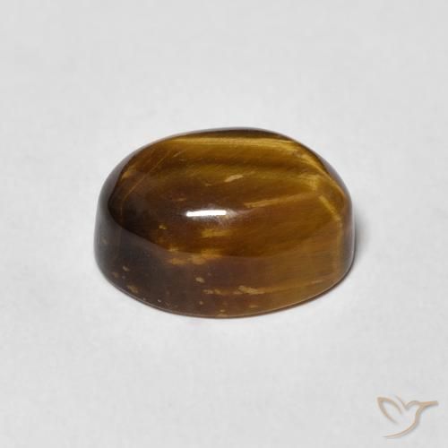 Ojo de Tigre Marrón amarillento natural de 4.27 ct, Ovalada, Opaco