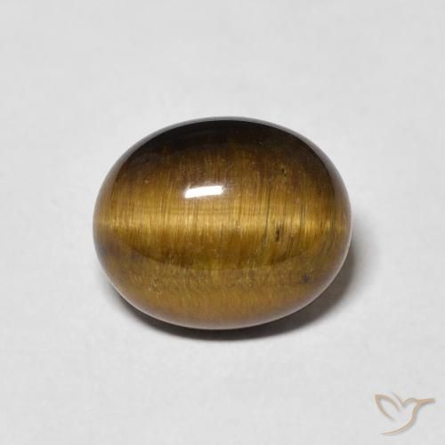 3.79ct Natural Marrón medio Ojo de Tigre, Ovalada, Opaco
