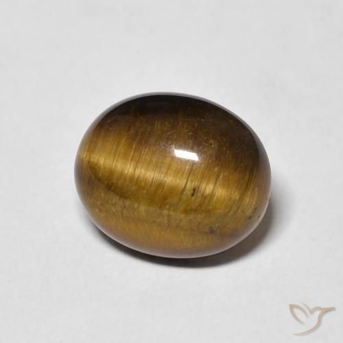 Ojo de Tigre Marrón medio natural de 3.79 ct, Ovalada, Opaco