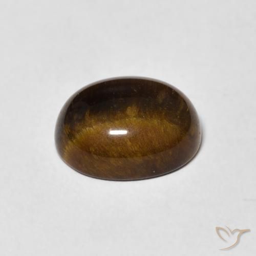 Ojo de Tigre Marrón medio natural de 3.79 ct, Ovalada, Opaco