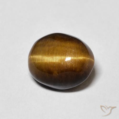 Ojo de Tigre Marrón cálido natural de 4.61 ct, Ovalada, Opaco