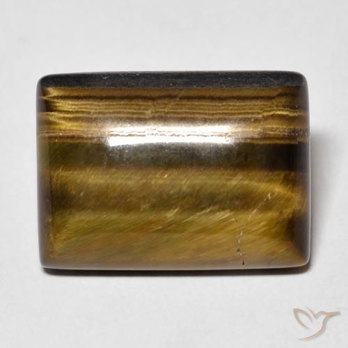 15.09ct Natural Marrón amarillento Ojo de Tigre, Corte Baguette, Opaco