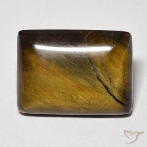 12.60ct Natural Marrón amarillento Ojo de Tigre, Corte Baguette, Opaco