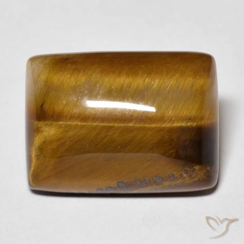 13.72ct Natural Medium Light-Brown Ojo de Tigre, Corte Baguette, Opaco