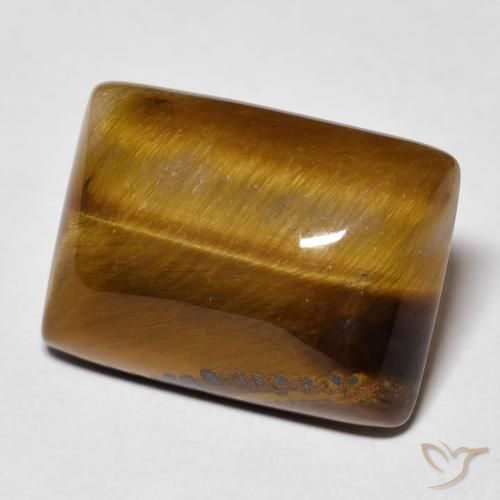 Ojo de Tigre Medium Light-Brown natural de 13.72 ct, Corte Baguette, Opaco