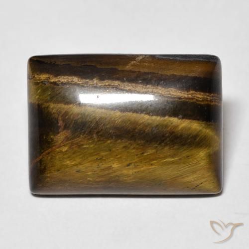 12.30ct Natural Marrón cálido Ojo de Tigre, Corte Baguette, Opaco