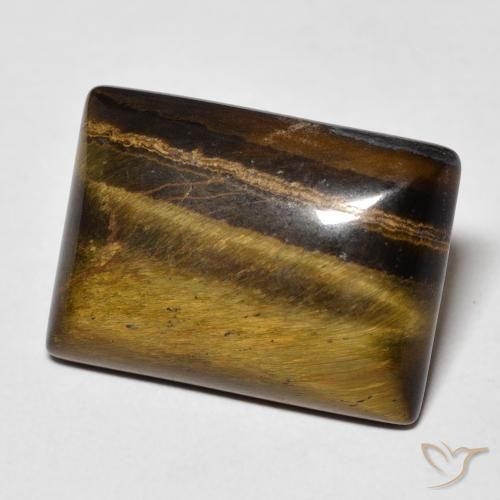 Ojo de Tigre Marrón cálido natural de 12.30 ct, Corte Baguette, Opaco