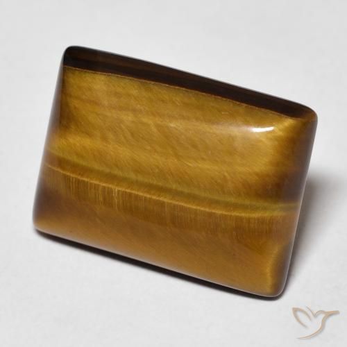 Ojo de Tigre Marrón dorado natural de 11.48 ct, Corte Baguette, Opaco