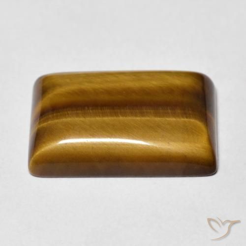 Ojo de Tigre Marrón dorado natural de 11.48 ct, Corte Baguette, Opaco