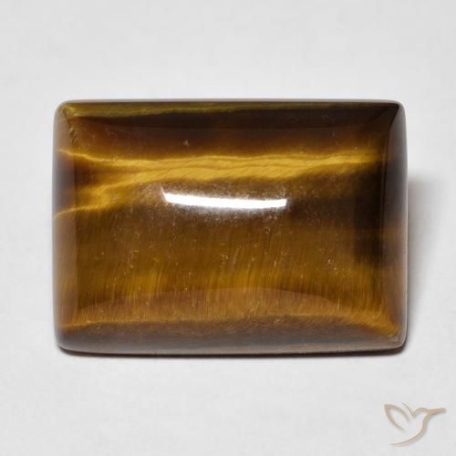 12.65ct Natural Marrón dorado Ojo de Tigre, Corte Baguette, Opaco
