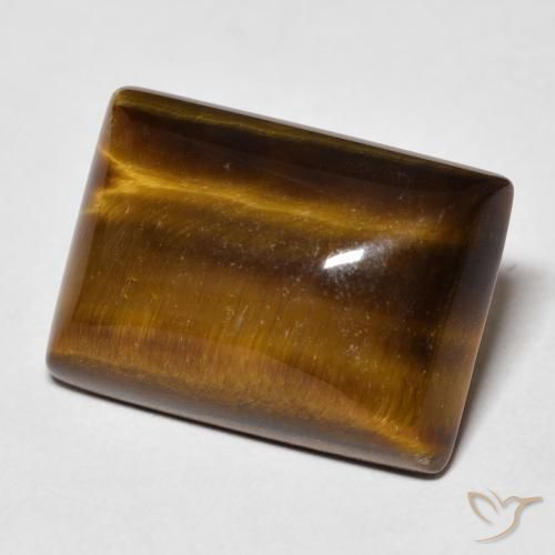 Ojo de Tigre Marrón dorado natural de 12.65 ct, Corte Baguette, Opaco