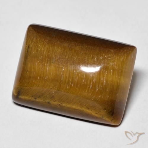 Ojo de Tigre Marrón cálido natural de 13.64 ct, Corte Baguette, Opaco