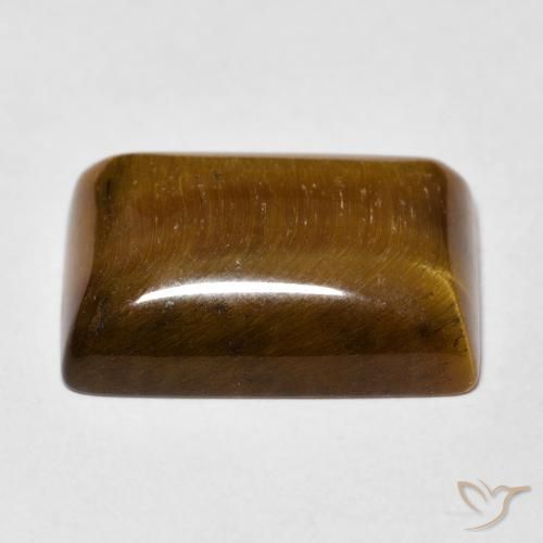 Ojo de Tigre Marrón cálido natural de 13.64 ct, Corte Baguette, Opaco