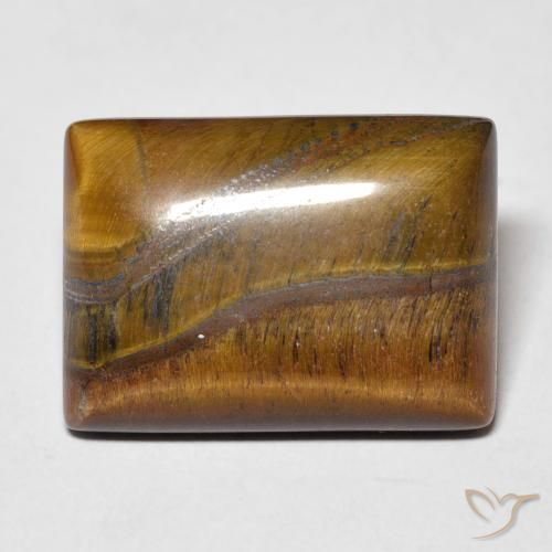 12.94ct Natural Marrón dorado Ojo de Tigre, Corte Baguette, Opaco
