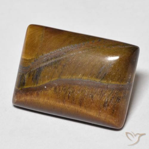 Ojo de Tigre Marrón dorado natural de 12.94 ct, Corte Baguette, Opaco