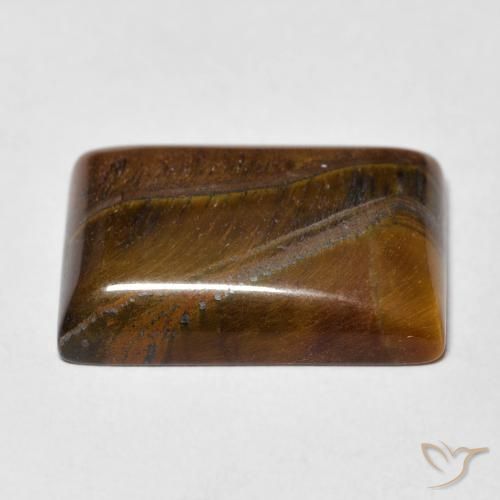 Ojo de Tigre Marrón dorado natural de 12.94 ct, Corte Baguette, Opaco