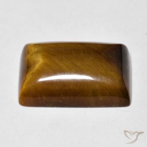 Ojo de Tigre Marrón dorado natural de 13.42 ct, Corte Baguette, Opaco
