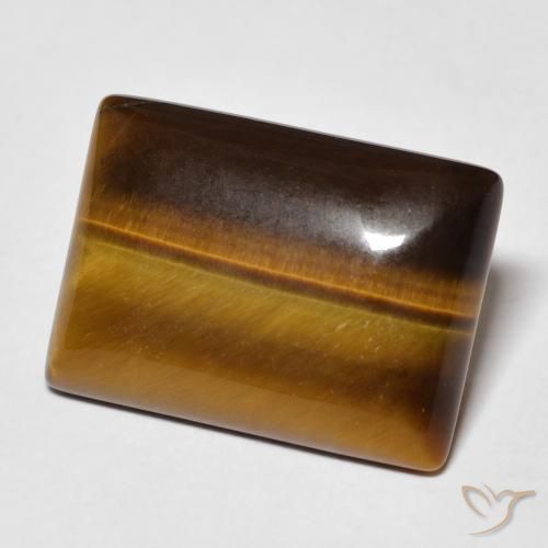 Ojo de Tigre Marrón cálido natural de 10.72 ct, Corte Baguette, Opaco