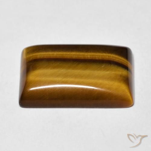Ojo de Tigre Marrón cálido natural de 10.72 ct, Corte Baguette, Opaco