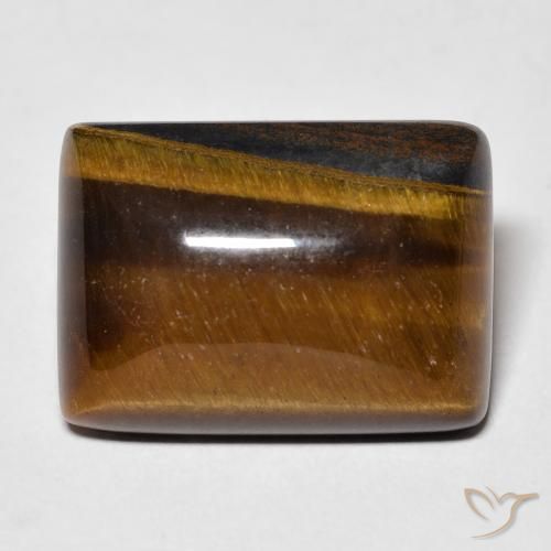 14.98ct Natural Medium Light-Brown Ojo de Tigre, Corte Baguette, Opaco