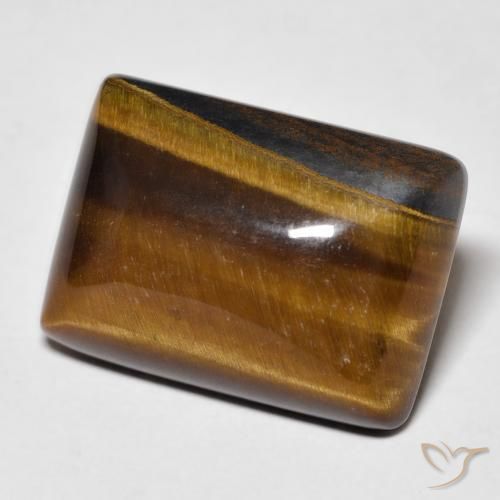 Ojo de Tigre Medium Light-Brown natural de 14.98 ct, Corte Baguette, Opaco