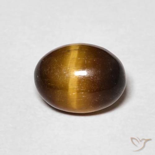 1.44ct Natural Marrón dorado Ojo de Tigre, Ovalada, Opaco