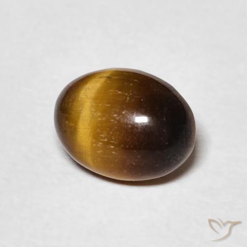 Ojo de Tigre Marrón dorado natural de 1.44 ct, Ovalada, Opaco