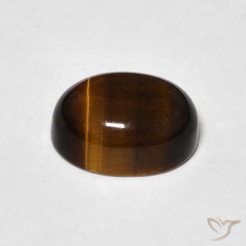 Ojo de Tigre Marrón cálido natural de 2.04 ct, Ovalada, Opaco