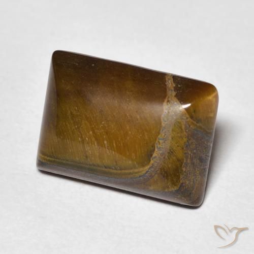 Ojo de Tigre Marrón dorado natural de 7.10 ct, Corte Baguette, Opaco