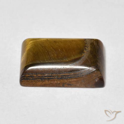 Ojo de Tigre Marrón dorado natural de 7.10 ct, Corte Baguette, Opaco
