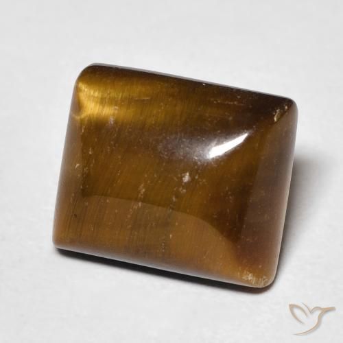 Ojo de Tigre Marrón cálido natural de 6.38 ct, Corte Baguette, Opaco