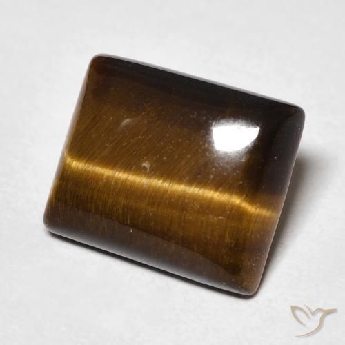 Ojo de Tigre Marrón cálido natural de 5.71 ct, Corte Baguette, Opaco