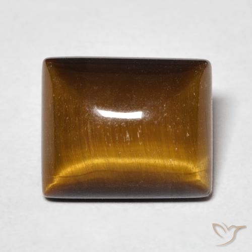 6.47ct Natural Marrón dorado Ojo de Tigre, Corte Baguette, Opaco