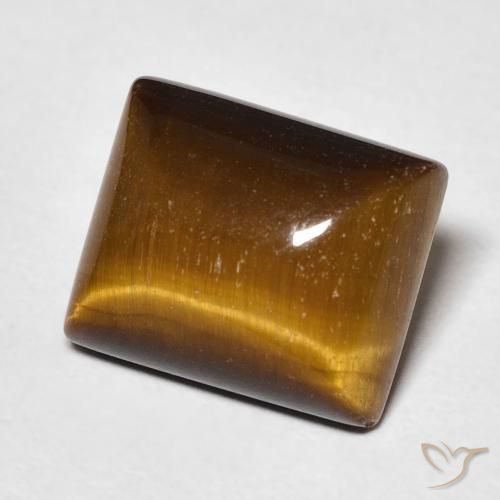 Ojo de Tigre Marrón dorado natural de 6.47 ct, Corte Baguette, Opaco