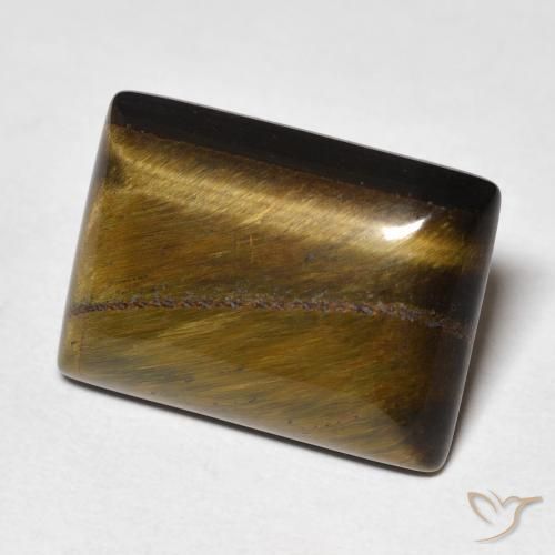 Ojo de Tigre Marrón medio natural de 12.70 ct, Corte Baguette, Opaco